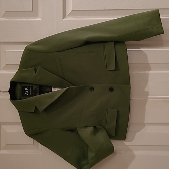 NWT Green Blazer FELT TEXTURE MULTI-POCKET BLAZER Size XS Color Lawn - Picture 11 of 12